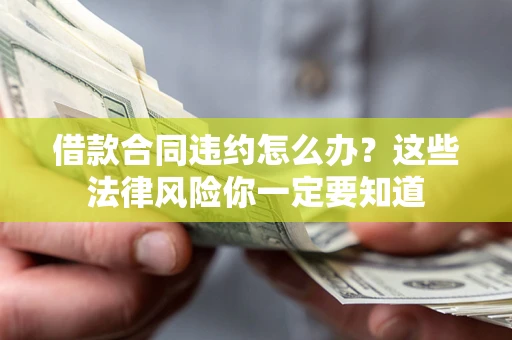 武汉借款合同违约怎么办？这些法律风险你一定要知道
