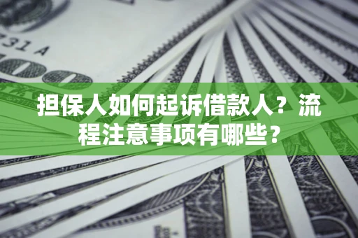 武汉担保人如何起诉借款人？流程注意事项有哪些？